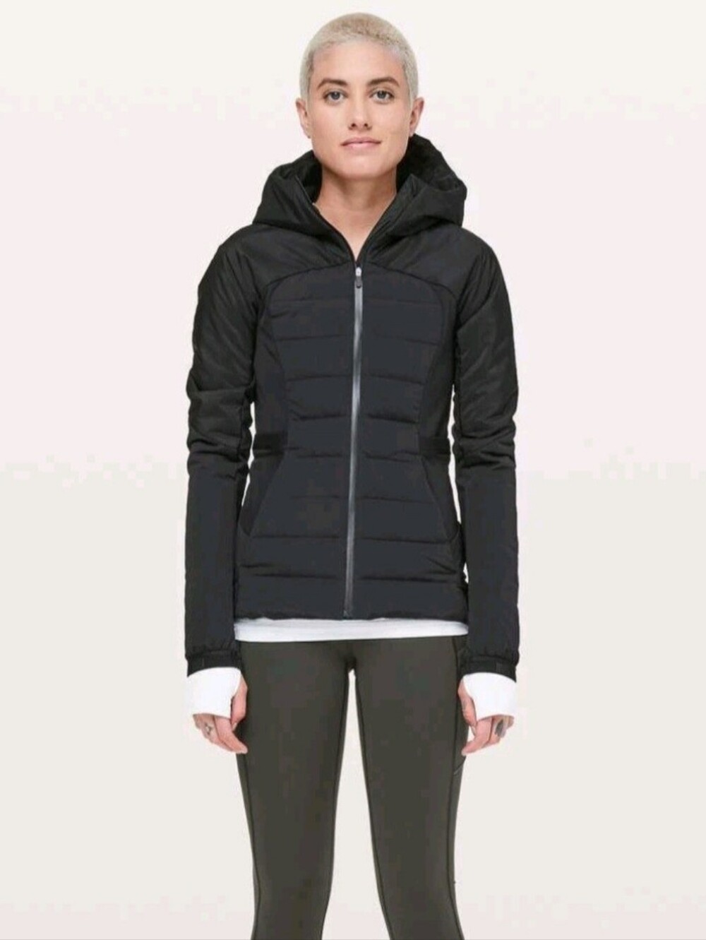 Lululemon Women's Black Down For It All Goose Down Zip Jacket